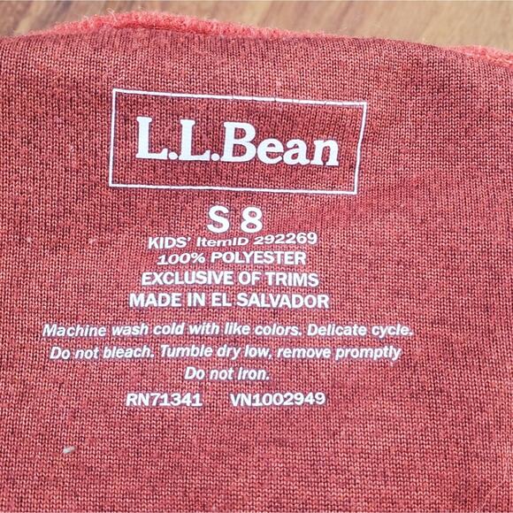 L.L. Bean Fleece Quarter Zip Pullover Sweater Burnt Orange Kids Size Small 8 - Picture 7 of 8